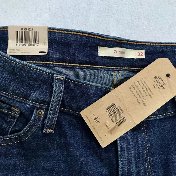 Levi's NWT 711 Mid Rise Skinny Ankle Jeans Women 14/32 - Picture 8 of 10